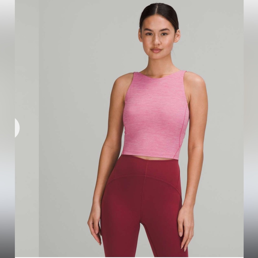 Lululemon Align High-Neck Tank Top in Heathered Pink Blossom size 4